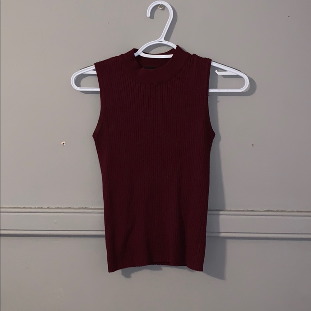Ribbed high neck top